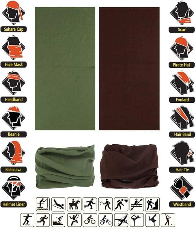 Headband Neck Gaiter Head Wrap Headwear Face Mask Magic Scarf Bandana for Men and Women