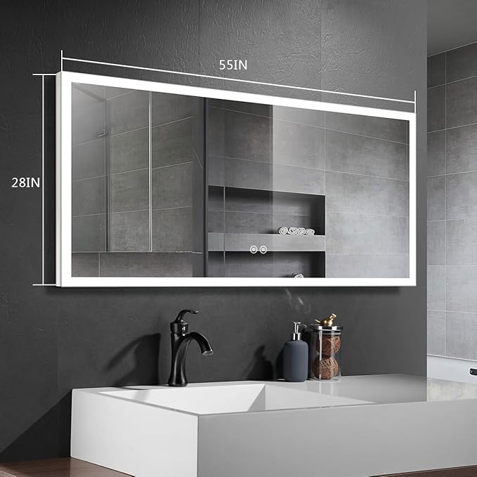 55 x 28 in Dimmable LED Bathroom Mirror (DK-C-N031-BC)