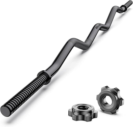 47" EZ Curl Bar Weight Lifting Bar 1-inch Curling -2 Star Collars(280lb Weight