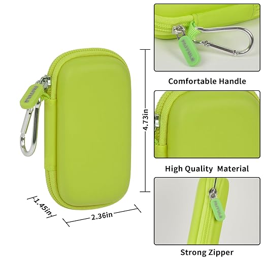 Heart Rate Monitor Case for AliveCor for KardiaMobile 1L 6L Personal EKG Monitor Storage Holder Fits for Cardiac Mobile Portable Heart Rate Monitor Bag Organizer (Pill Box Included) Green