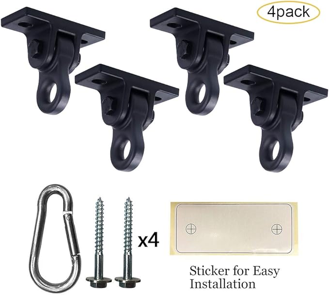 Heavy Duty Black Swing Hangers Screws Bolts Included 5000 lb (4 Pack)