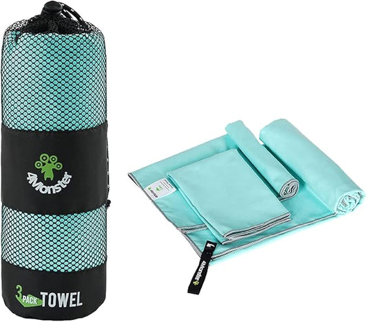 4Monster Camping Towels 3 Size at 1 Pack