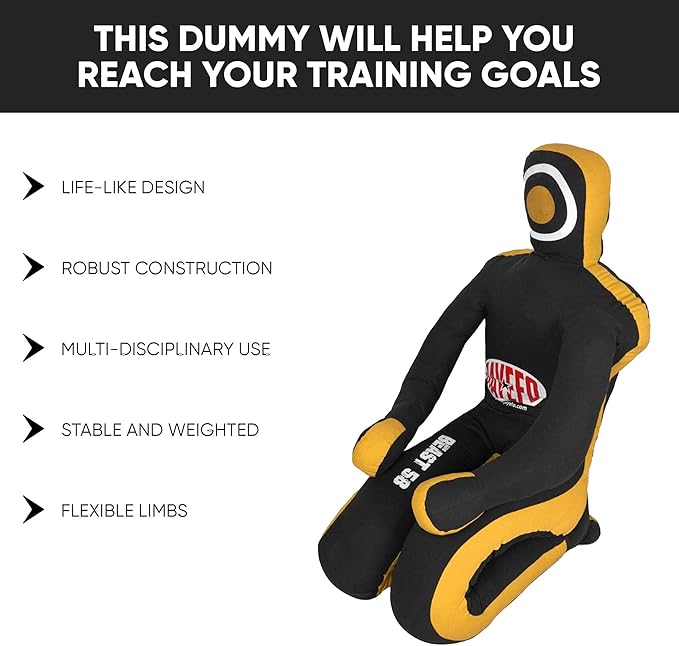 Jayefo Beast 58 BJJ Brazilian JIU Jitsu Wrestling Dummy for Grappling-Submission-Mixed Martial Arts-MMA-Training Punching Throwing Boxing Bag Practice Karate Judo.