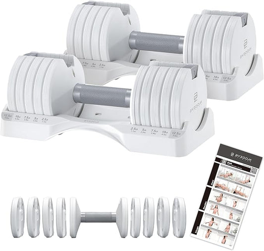 Adjustable Dumbbell 12.5/25lb Set of 2 or Single Unit Piece Weight Training Fitness Exercise Body Workout 5 in 1 for Home Gym Beginners Woman