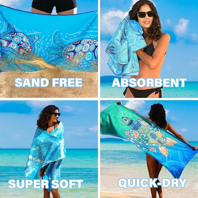 Microfiber Lightweight Beach Towel Sand Free Quick Dry