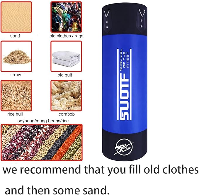 Heavy Punching Bag Boxing Bags for Adults Kids Unfilled Punching Bag with Chains