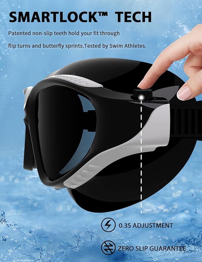 180°Panoramic Swim Goggles Adult, Ultra-Comfort Liquid Silicone Anti-Fog/UV Pool & Outdoor Women Men Youth