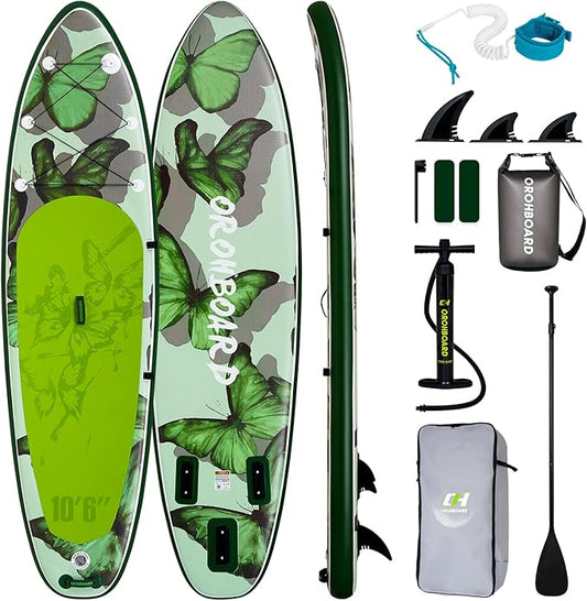 10’6/11’6 Inflatable Stand Up Paddle Board with Premium Paddleboards Accessories, Wide Stable Designed SUP Paddleboard for Adults & Youth.