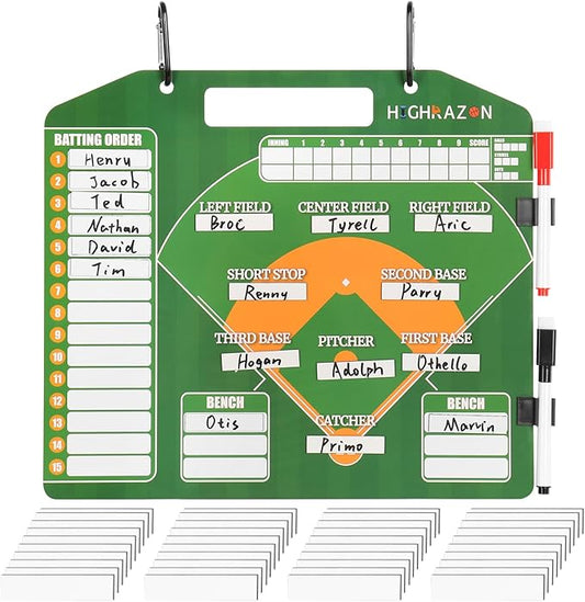 Magnetic Baseball Coach Clipboard 40 Lineup