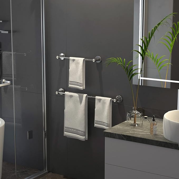 Adjustable Polished Chrome Towel Bar 16 to 27.6 Inch 304 Stainless