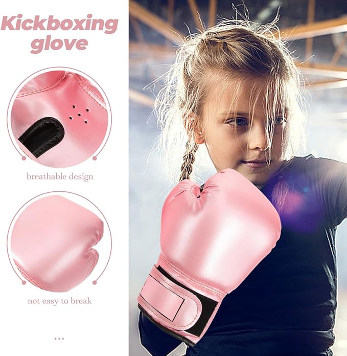 Milisten Kids Boxing Gloves: Toddler Boxing Gloves for Kids Training - Punching Bag Training Sparring Gloves Suitable for Boys and Girls Boxing Beginners（Pink