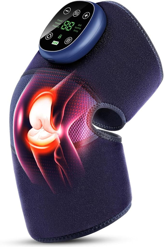3 in 1 Knee Massager with Heat, Massager, Vibratory, Heating Pad for Knee with 6 Heat Levels & 3 Vibration Modes & 3 Massage Modes, Heated Knee Brace for Pain Relief, Arthritis, Meniscus Tear