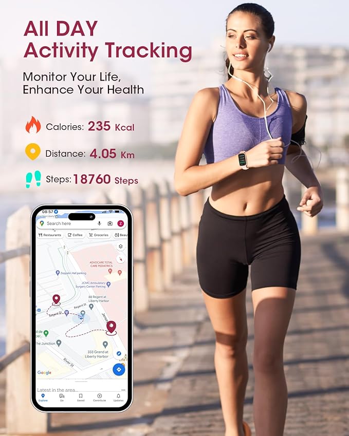 Health Fitness Tracker for Men Women: 24H Heart Rate Monitor Activity Trackers Blood Oxygen Sleep Step Calorie Tracking 5ATM Waterproof Fitness Smart Watches for Woman Compatible with iPhone Android