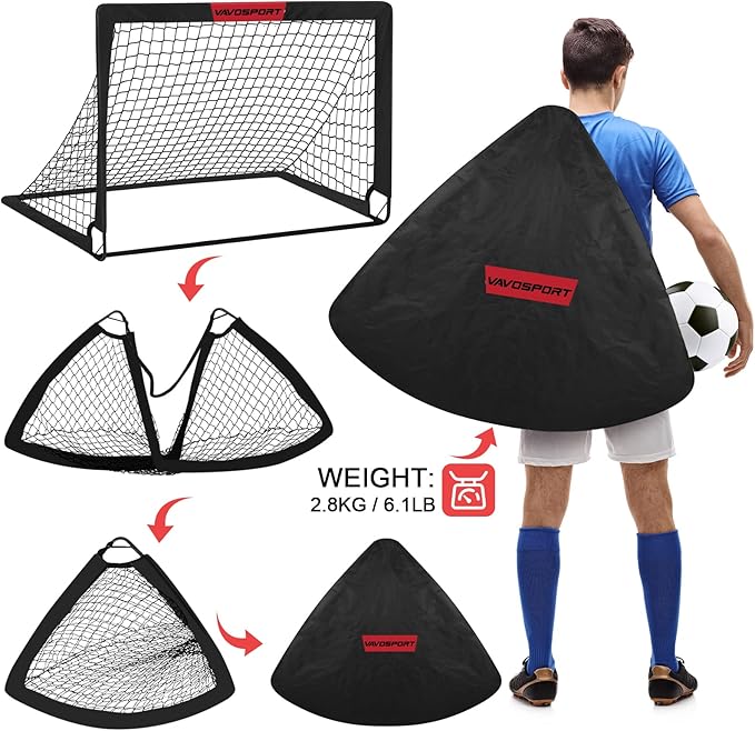 Kids Soccer Goals for Backyard Set - 2 4' x 3' Portable
