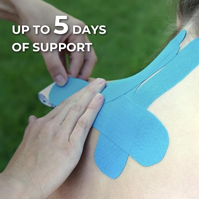 3 Rolls Kinesiology Tape,16ft Waterproof and Hypoallergenic Kinesiology Tape for Muscle Pain Relief,Joint Support and Tennis Football Sports Activities Tapes,Free-Cutting Elastic Athletic Tape