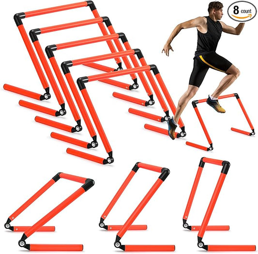 8 Pcs Adjustable Speed Training Hurdles 6" 9" 12" Speed