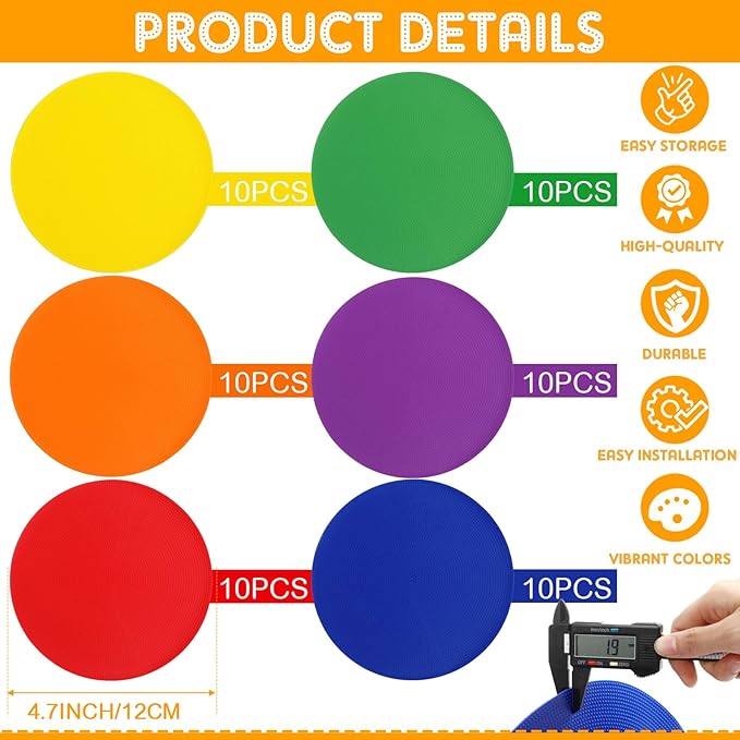 60 Pcs TPE Floor Spot Markers Floor Dots