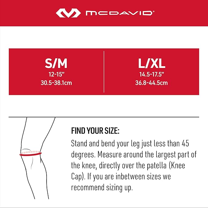 McDavid Knee Support Wrap, Knee Pain Relief from Jumpers Knee, Runners Knee, Patella Support, Tendon Support, Cartilage Meniscus Injuries, Adjustable for Men & Women, Sold as Single Unit (1)