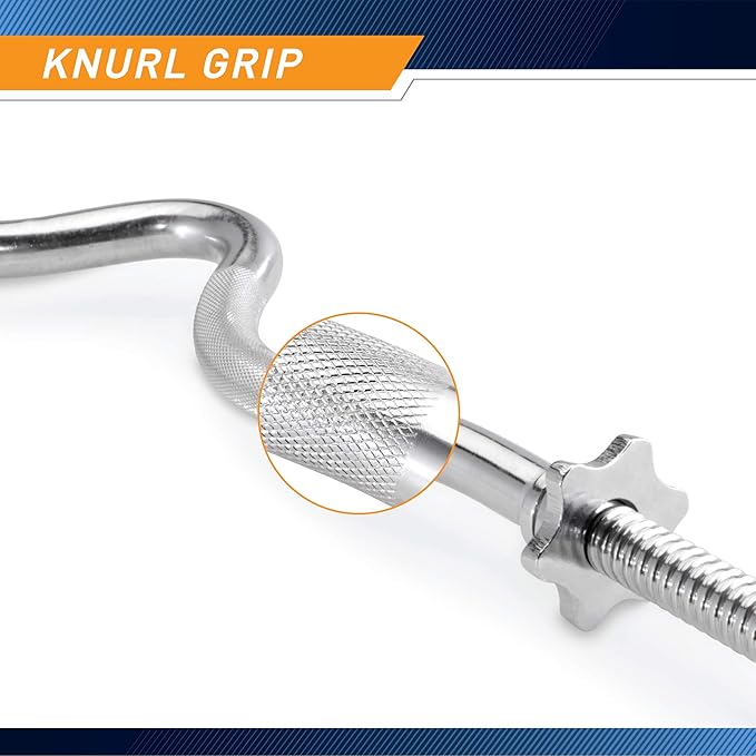 Marcy 1 inch Standard Curl Bar with Spin-Lock