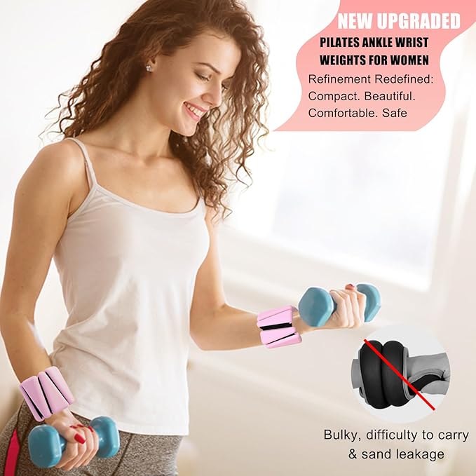Adjustable Wearable Wrist Weights for Women and Man 2 (1lb (1lb Each)