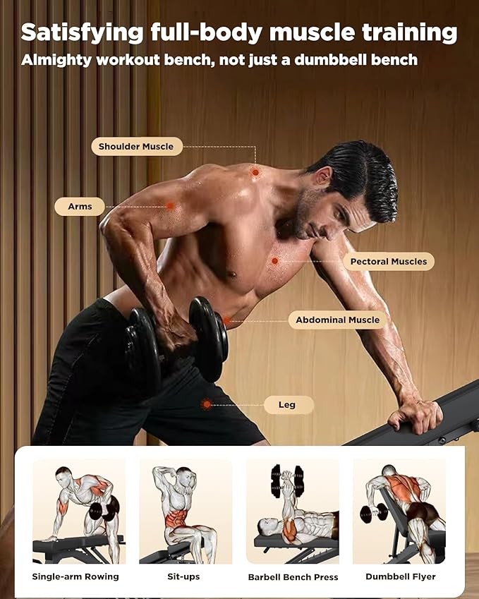 Adjustable Weight Bench for Home - Workout Bench