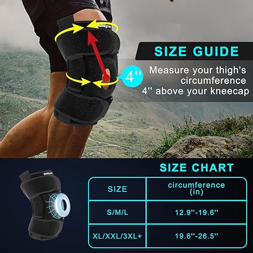 3-IN-1 Professional Hinged Knee Brace for Meniscus Tear,Adjustable Hinged Support with Side Stabilizers & Patella Gel Pads,for ACL,MCL,Arthritis,Injury Recovery-Unisex