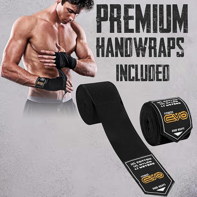 Matte Black Boxing Gloves Men Women MMA Muay Thai Martial Arts Kick Boxing Sparring Training Fighting Punch Bag Pink Gloves with Hand Wraps