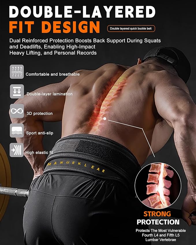 MANUEKLEAR Weight Lifting Belts for Men and Women