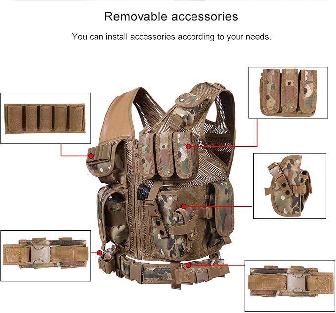 600D Tactical Airsoft Protective Vest for CS, Paintball Shooting