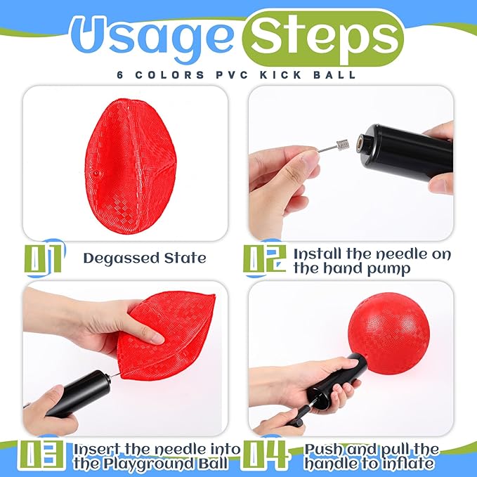 Hiboom 12 Pcs Dodgeball Set with Bases Playground 6 Bouncing 5 Rubber 1 Ball