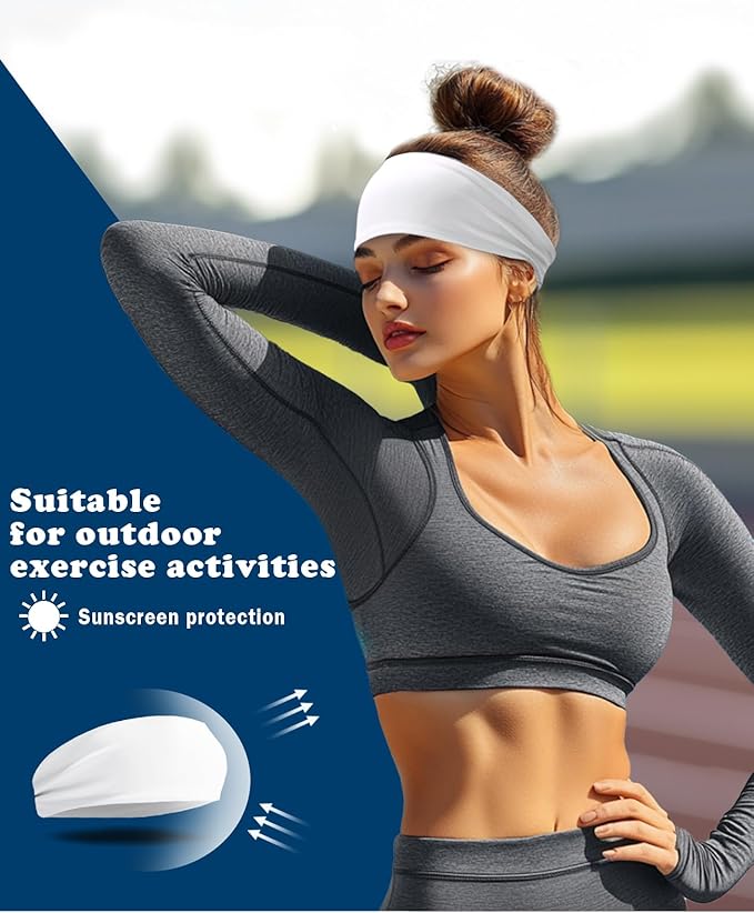 Headband for Men & Women, Sweat Wicking Sports Sweatband Headbands, Workout Running Training Yoga Basketball Hairband
