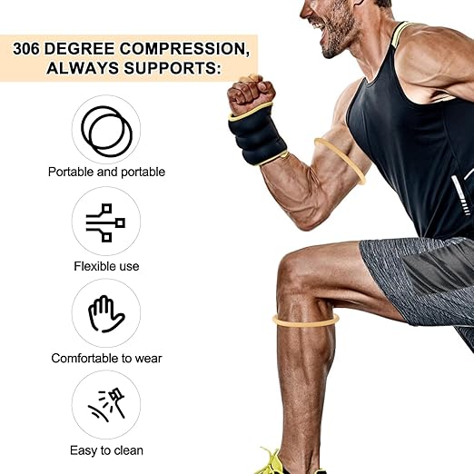4pcs Patellar Tendon Support Straps, Silicone Patella Bands Fixed Leg Elastic Stabilizer Knee Brace Accessories for Basketball Running Sports Soccer Hiking Jumpers Volleyball (Beige + Luminous)