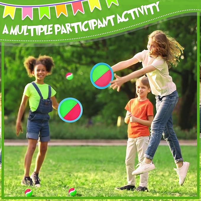 Libima Kids Toys Toss and Catch Game Set 40 Paddles 20 Balls