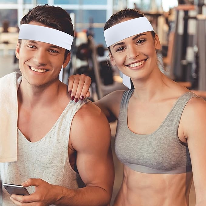 Head Ties Headband Sports Sweatband for Men Women, 3 Pack Adjustable Ninja Headband Karate Tie Back Sweat Wicking Workout Head Band for Basketball, Running, Tennis, Athletics