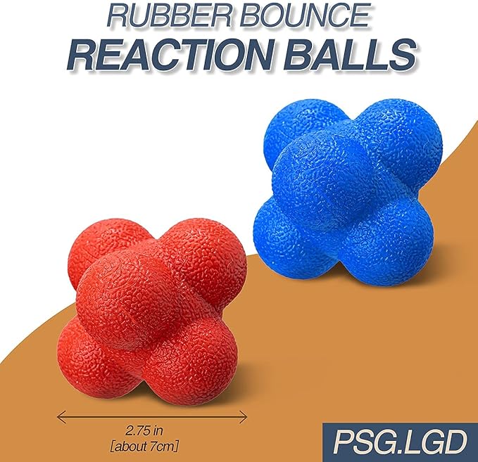 Hexagonal Reaction Ball High Density Rubber Foam Bounce (2 Pack
