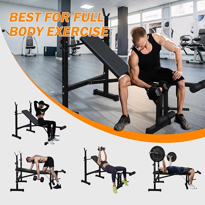 Adjustable Olympic Weight Bench Set