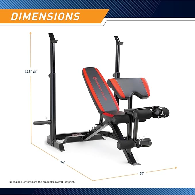 Marcy Adjustable Olympic Weight Bench with Leg Developer MKB-979