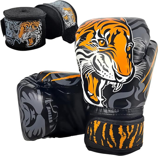 Kids Boxing Gloves with Handwraps, 3-8 Years Girls & Boys, Training Boxing Set, Punching Gloves
