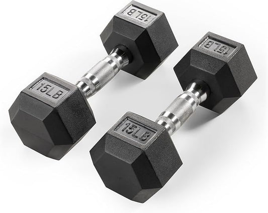 Marcy Rubber Hex Dumbbell Sold in Pairs - Available for 5lb - 20lb
