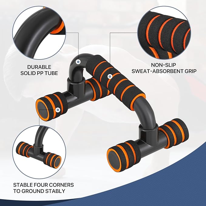 MADOG Portable Push Up Bars with Cushioned Foam Grip 1 Pair 330 lbs,