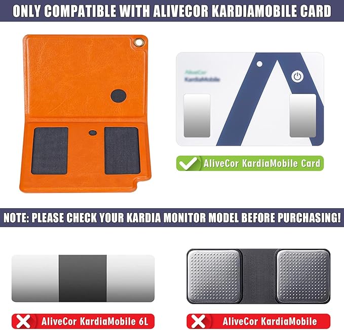 MGZNMTY Portable Hard Travel Case for AliveCor Kardia Mobile Card Heart Rate Monitor/Kardiamobile Card Personal EKG Monitor Devices (Case Only)(Charm Orange)