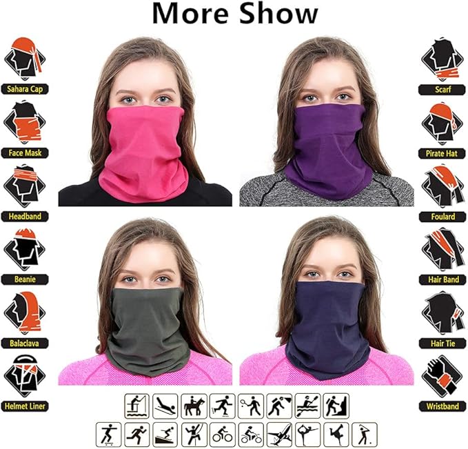 Headband Neck Gaiter Head Wrap Headwear Face Mask Magic Scarf Bandana for Men and Women