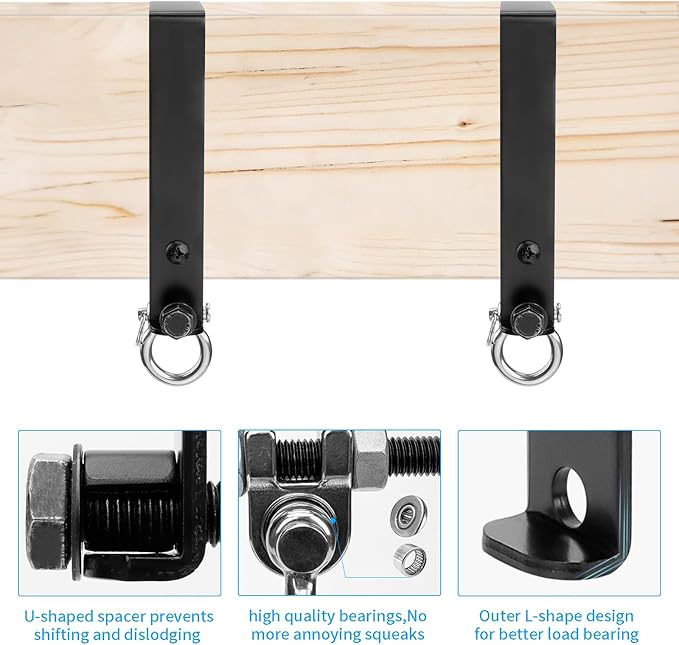 Heavy Duty Swing Hangers, Wooden 180° Swing Set Accessories Hammock Capacity Playground Hammock Chair Rope, Sandbag Porch, Hanging Heavy Punching Bags