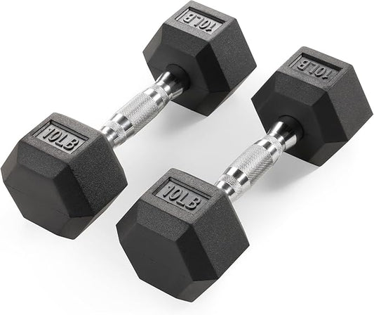 Marcy Rubber Hex Dumbbell Sold in Pairs - Available for 5lb - 20lb