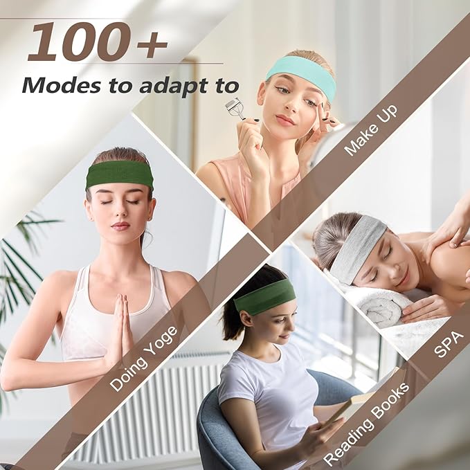 Headbands for Women Non Slip - 7PCS Fashion Sports Hair Bands for Women's Hair, Soft Cotton Cloth Stretchy Headbands for Women for Workout Yoga Running