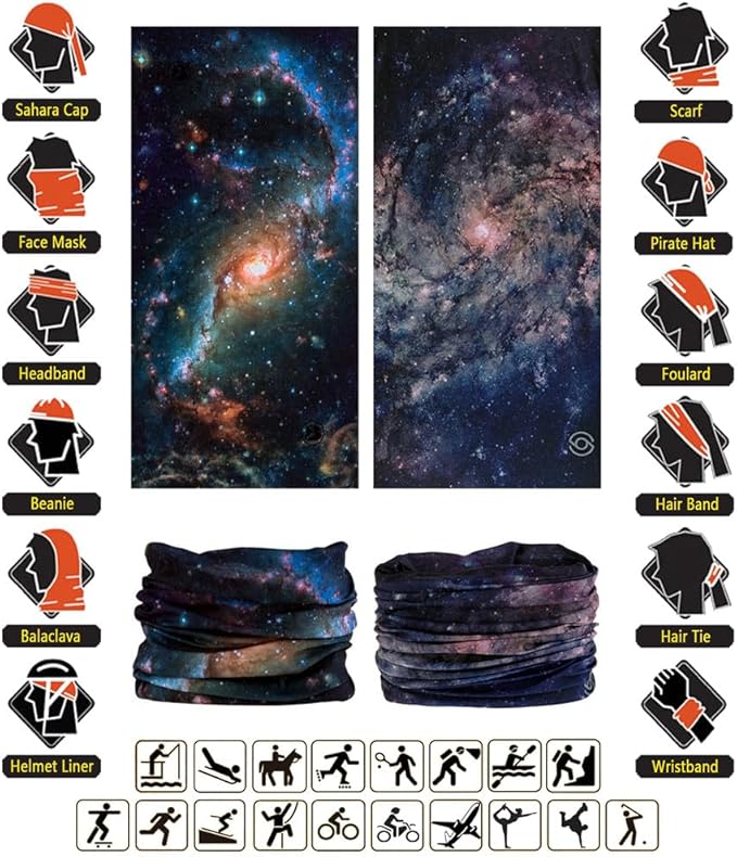 Headband Neck Gaiter Head Wrap Headwear Face Mask Magic Scarf Bandana for Men and Women