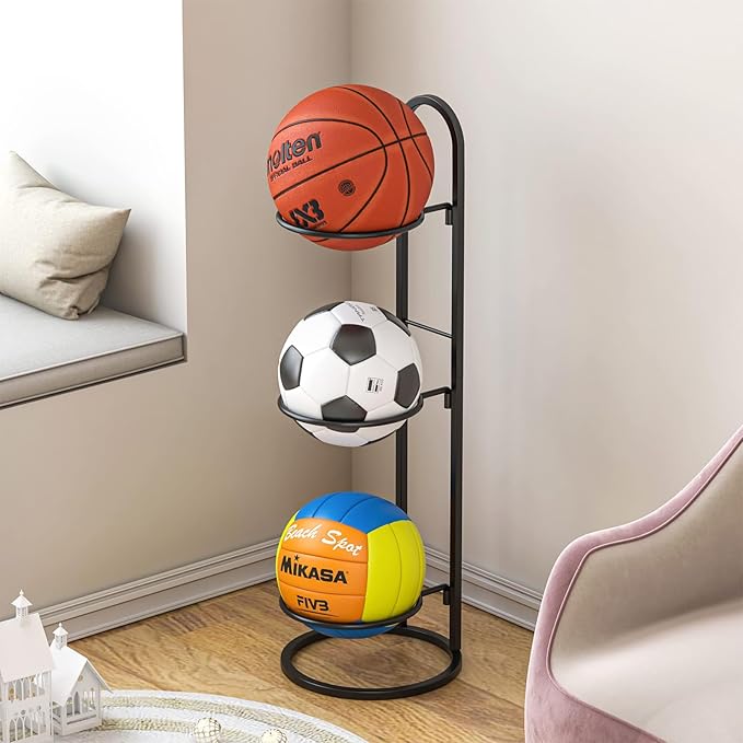 AGTEK Ball Display Rack 3 Baskets,for
