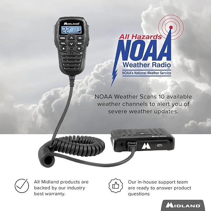 Midland – MXT275VP4-15 Watt GMRS MicroMobile® Two-Way Radio 3dB gain