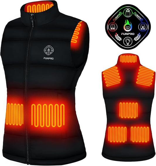 Heated Vest for Women, 5 in-1 Smart Controller, Lights-out Design, Lightweight (Battery Pack Not Included)