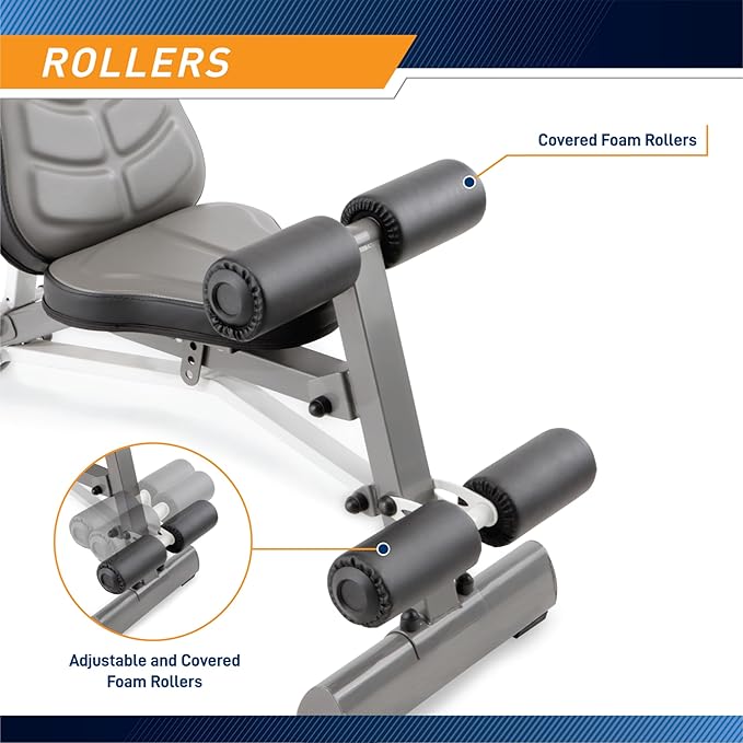 Marcy Deluxe Foldable Utility Bench Gym Equipment - SB-10100 , Black